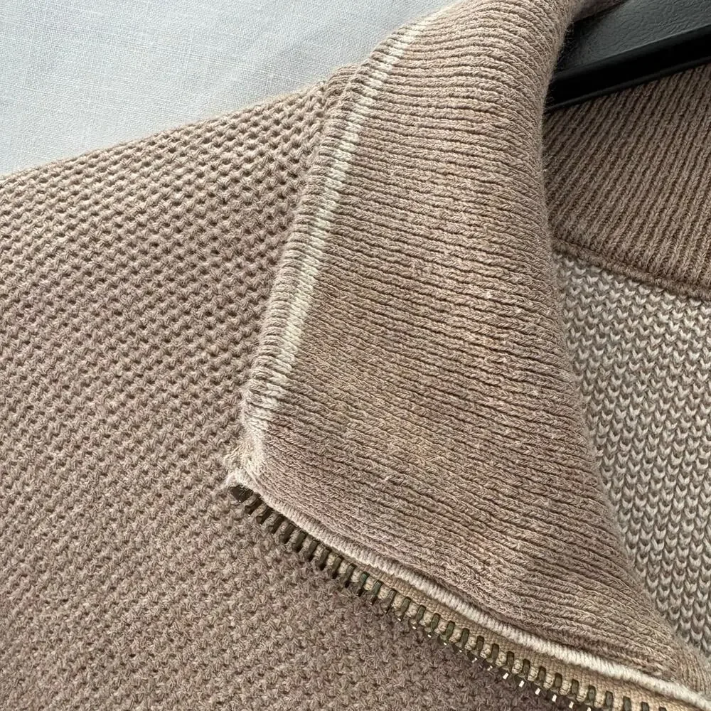 Polo Ralph Lauren Pima Cotton 1/4 Zip Pullover Sweater Tan Beige XL - Picture 6 of 7